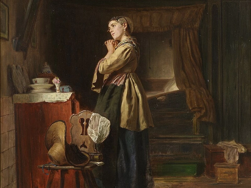 1825-Ferdinand Julius Fagerlin - Ragazza davanti allo specchio